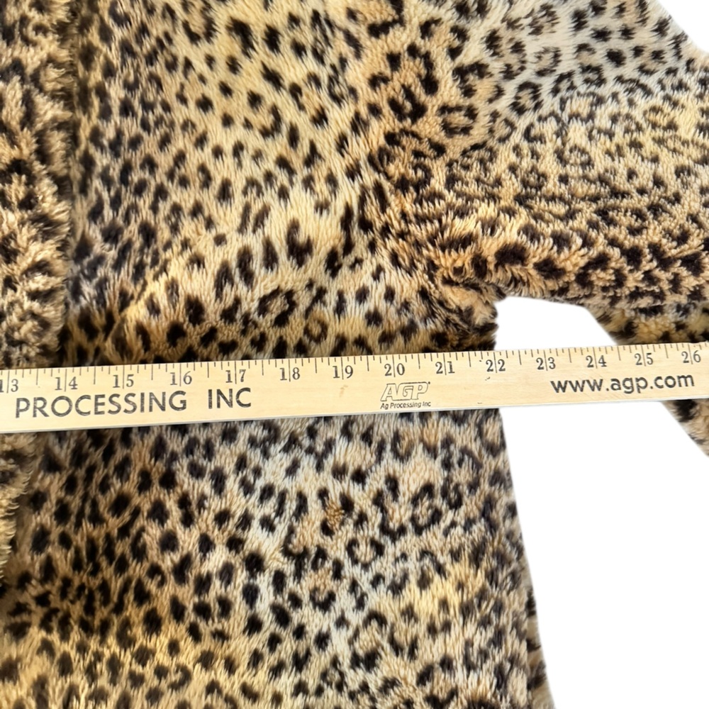 Vintage Leopard Faux Fur Coat S Martin Richards Y2K Mob Wife Glam Jacket - Picture 8 of 12